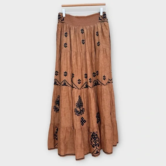 Anthropologie Bohemian Tiered Midi Skirt - Picture 10 of 13